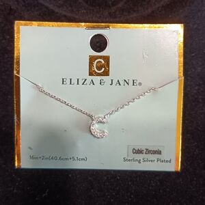 Eliza & Jane Silver Plated Cubic Zirconia Initial 'C' Necklace